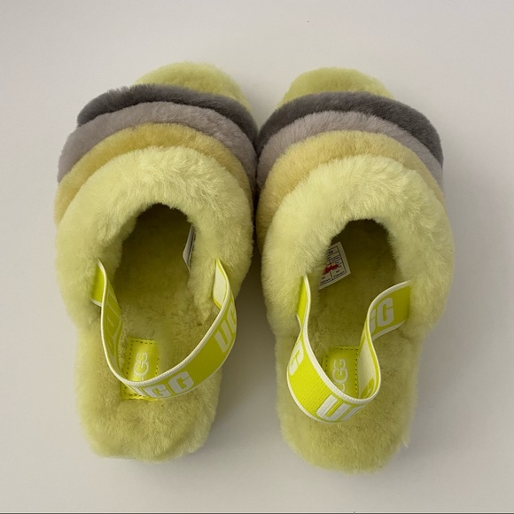 New UGG Fluff Yeah Slippers Sulfur Multi 7 - Picture 3 of 7